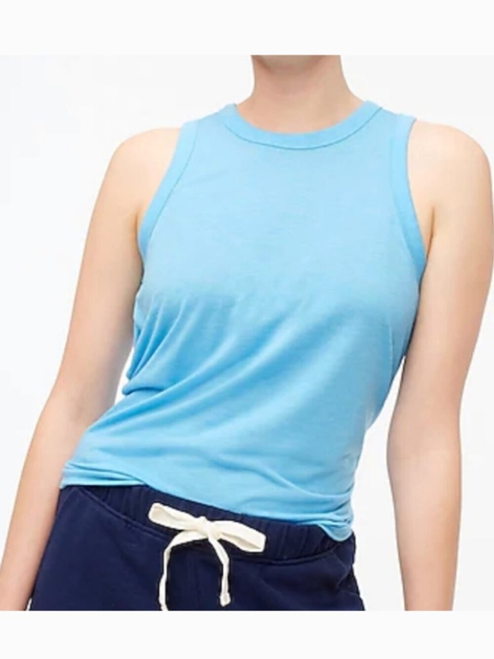 J. Crew Factory Women's Size XS Tie-Back Tank in Feathersoft Yarn Teal Blue Crew